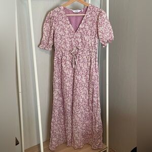 & Other Stories Floral Purple Midi Dress